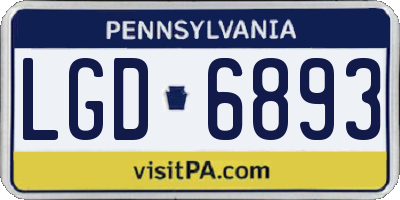 PA license plate LGD6893