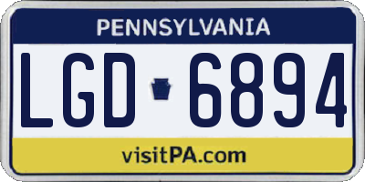 PA license plate LGD6894