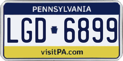 PA license plate LGD6899