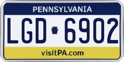 PA license plate LGD6902