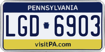 PA license plate LGD6903