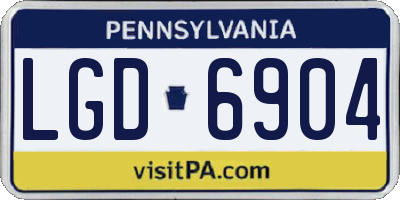 PA license plate LGD6904