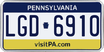 PA license plate LGD6910