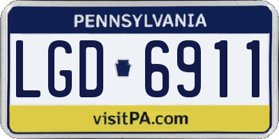 PA license plate LGD6911