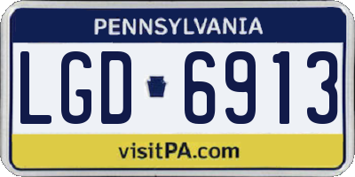PA license plate LGD6913