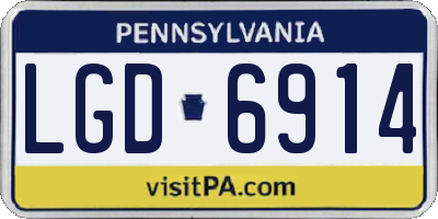 PA license plate LGD6914