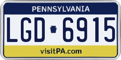 PA license plate LGD6915
