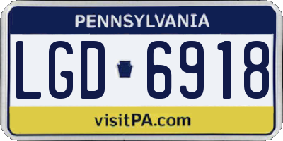 PA license plate LGD6918