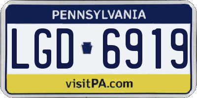 PA license plate LGD6919