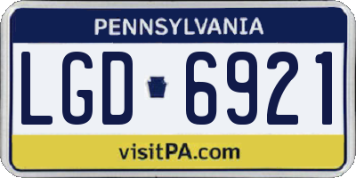 PA license plate LGD6921