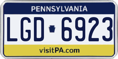 PA license plate LGD6923