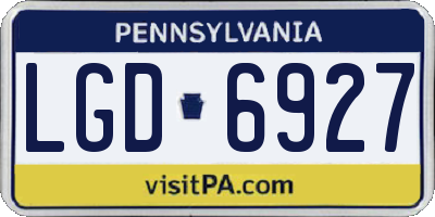 PA license plate LGD6927