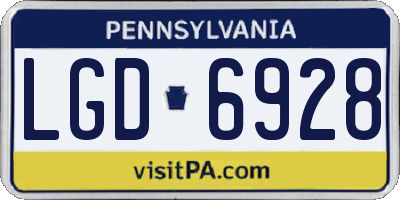 PA license plate LGD6928