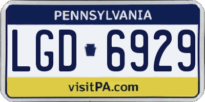 PA license plate LGD6929