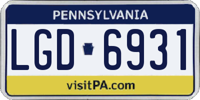 PA license plate LGD6931