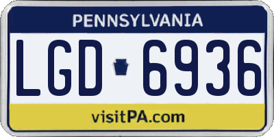 PA license plate LGD6936