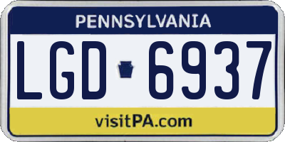 PA license plate LGD6937
