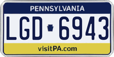 PA license plate LGD6943