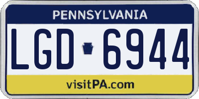PA license plate LGD6944