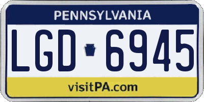 PA license plate LGD6945