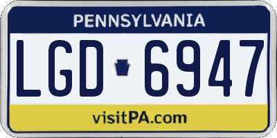 PA license plate LGD6947
