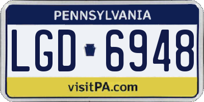 PA license plate LGD6948