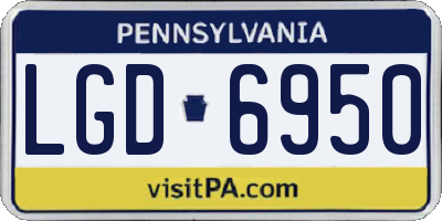 PA license plate LGD6950