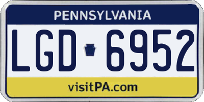 PA license plate LGD6952