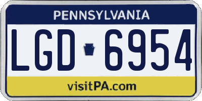 PA license plate LGD6954
