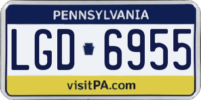 PA license plate LGD6955