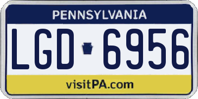 PA license plate LGD6956