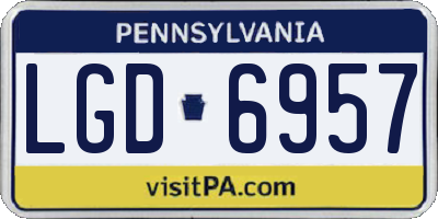 PA license plate LGD6957