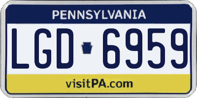PA license plate LGD6959