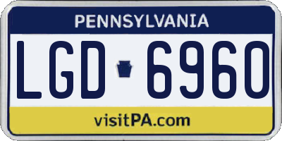 PA license plate LGD6960