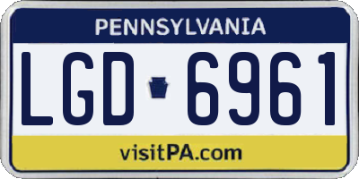 PA license plate LGD6961
