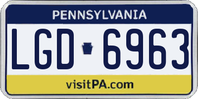 PA license plate LGD6963