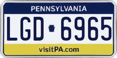 PA license plate LGD6965