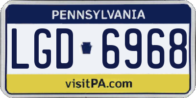 PA license plate LGD6968