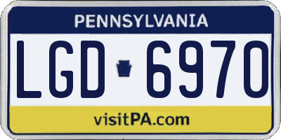 PA license plate LGD6970