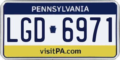 PA license plate LGD6971