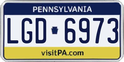 PA license plate LGD6973