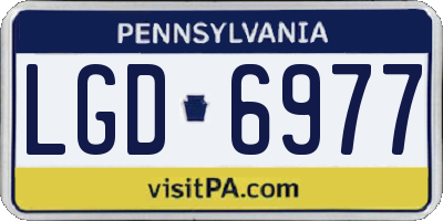 PA license plate LGD6977