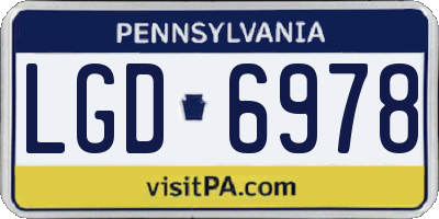 PA license plate LGD6978
