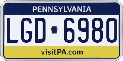 PA license plate LGD6980