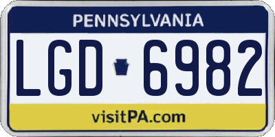 PA license plate LGD6982