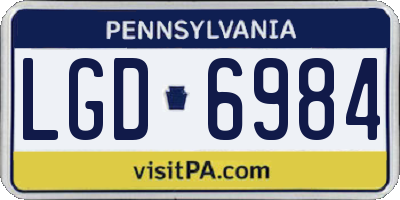 PA license plate LGD6984