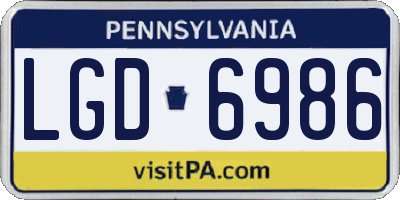 PA license plate LGD6986