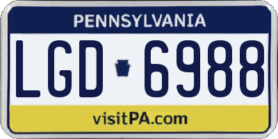 PA license plate LGD6988