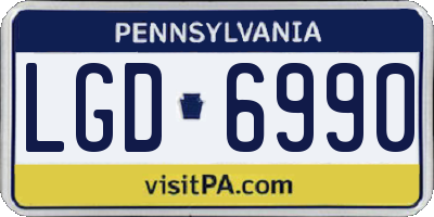 PA license plate LGD6990