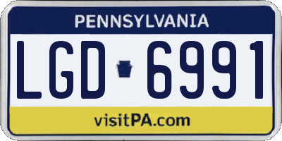 PA license plate LGD6991